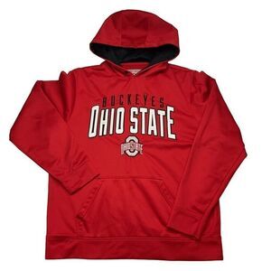 Scarlet & Gray Ohio State Buckeys Hoodie Unisex Size Large Red Football Pullover